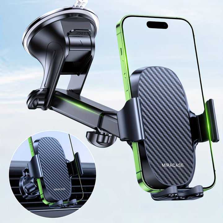 [3-in-1 Phone Holder] 3-in-1 Car Phone Holder Mount, Universal Cell Phone Holders for Your Car Dashboard Air Vent, Adjustable Car Phone Holders Fit for All Phones, By Miracase
