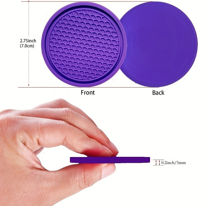 ZukMi Car Cup Coaster, Auto Car Cup Holder Insert Coasters Silicone Anti-Slip Drink Car Cup Mat, Universal Vehicle Interior Accessories 4pcs