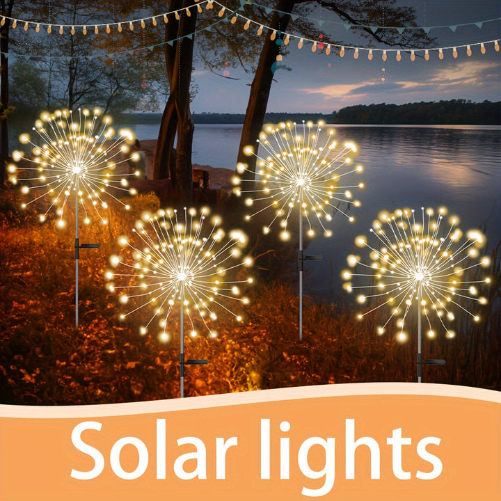 8 Modes Solar LED Smart Outdoor Lighting, Solar Holiday Decorative Lights for Patios, Gardens, Pathways & Villas