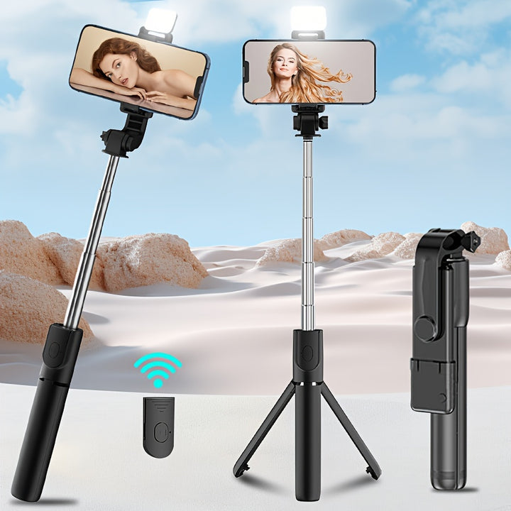 Extended Selfie Stick Full Automatic Multifunctional Wireless Wireless Mobile Phone Holder Can Lift Live Broadcast Tripod Photo Tool Desktop Outdoor Travel Photo Tool