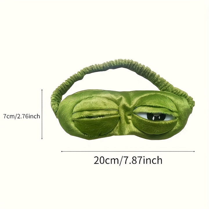 1 Cute Frog Cartoon Sleep Mask - Soft & Comfortable Stretch Eye Mask for Napping, Traveling & Resting - Battery-Free, Electricity-Free, Perfect for Youngsters & Adults