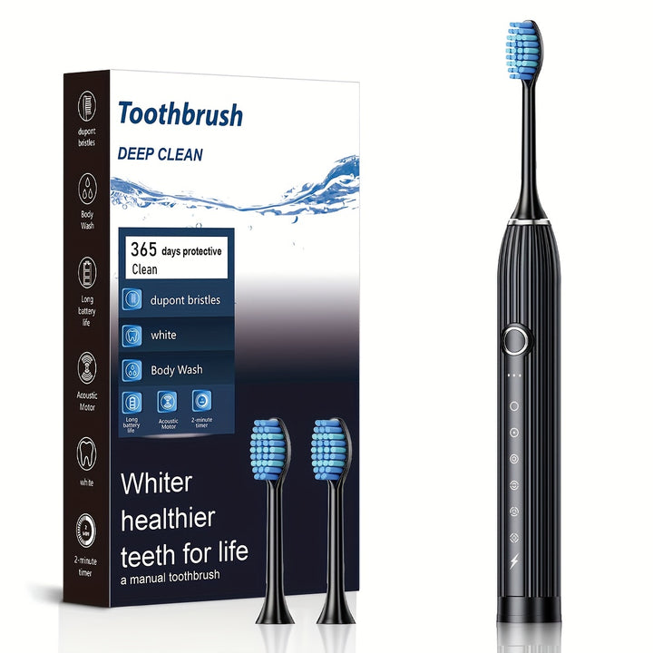 Rechargeable 2-in-1 Smart Electric Toothbrush - Dual Pack for Adults with Soft Bristles, Water Flosser, USB Charging, 500mAh Lithium Polymer Battery - ≤36V for Deep Clean Oral Care Combo Set