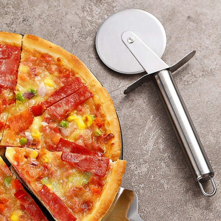 Effortlessly Roll Out Perfect Pizza with this Stainless Steel Pizza Wheel Knife Kitchen Accessories