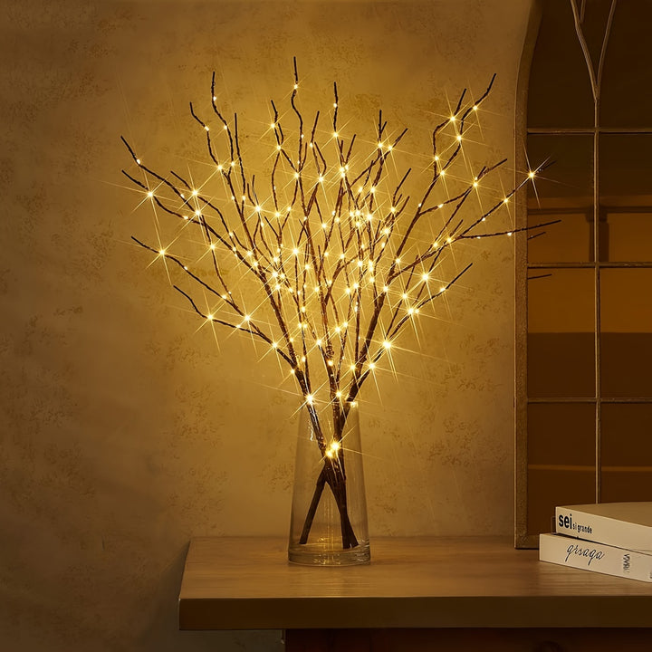[50-LED Illuminated Birch Branch Light] Elegant 50-LED Illuminated Birch Branch Light - Battery Operated, Realistic Faux Tree for Christmas, Weddings & Home Decor, Available in 31.5" and 26.7" Sizes (Batteries Not Included),