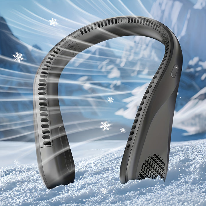 [5200mAh Portable Neck Fan] Rechargeable Portable Neck Fan - 5200mAh USB-Powered Hands Free Bladeless Cooling Fan With 3 Speed | Compact & Lightweight For Outdoor, Travel, Picnic, BBQ, Fishing, Jobsite | Battery Powered (4-16