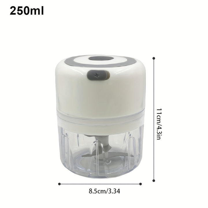 1pc 250ml USB Rechargeable Mini Garlic Mincer - Automatic Kitchen Cooking Machine for Multi Scene Use with Various Colors