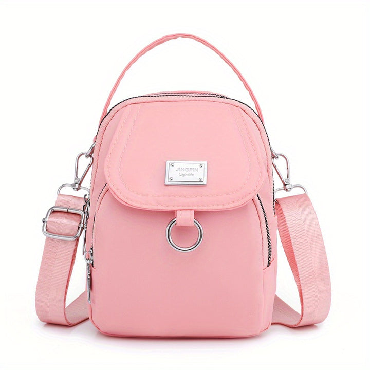 OGEHUAFEE Women'S Fashionable Mini Crossbody Bag - Lightweight, Adjustable Strap, Zipper Closure, Waterproof Nylon, Multiple Compartments, External Headphone Port, Casual Style, Hand Washable, Casual Accessory | Minimalist De