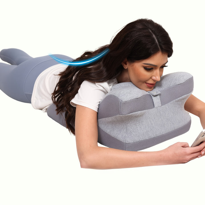 [Rebote Lento] Almohada en Forma de Cuña | Cojín en cuña con reposacabezas | Espuma de Rebote Lenta y Soportiva | Funda Lavable y Removible 50D | Para espalda, cuello y piernas | Multifuncional