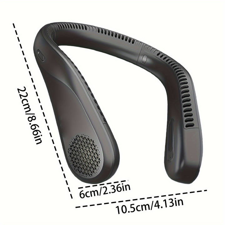 [5200mAh Portable Neck Fan] Rechargeable Portable Neck Fan - 5200mAh USB-Powered Hands Free Bladeless Cooling Fan With 3 Speed | Compact & Lightweight For Outdoor, Travel, Picnic, BBQ, Fishing, Jobsite | Battery Powered (4-16