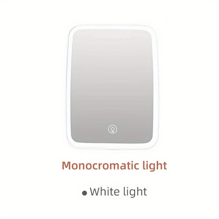 LED Desktop Makeup Mirror Adjustable Brightness USB Charging