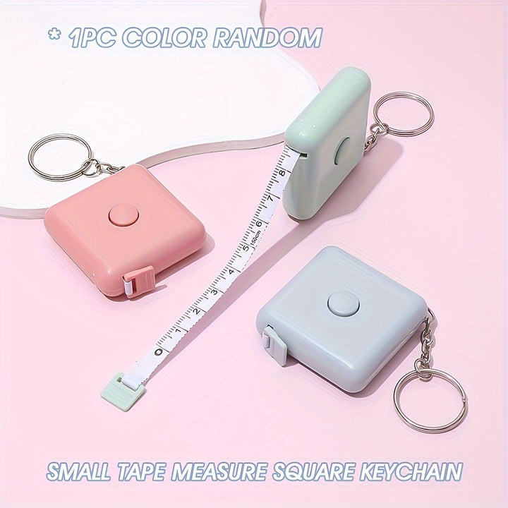 1pc Mini Measuring Tape Keychain, 59.06 Inches Retractable Dual Scale Ruler, Sewing Tailor Fabric Knit Craft Measurement Tool,, Random Color