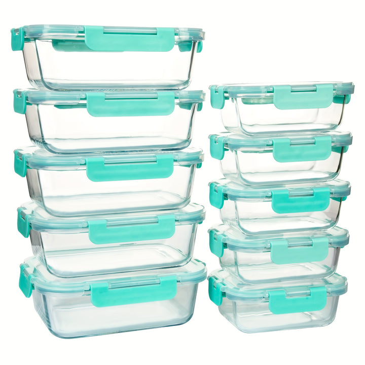 2/10pcs Glass Meal Prep Containers Set, Food Storage Containers with Airtight Lids, Glass Lunch Boxes for Home Kitchen Office Lunch