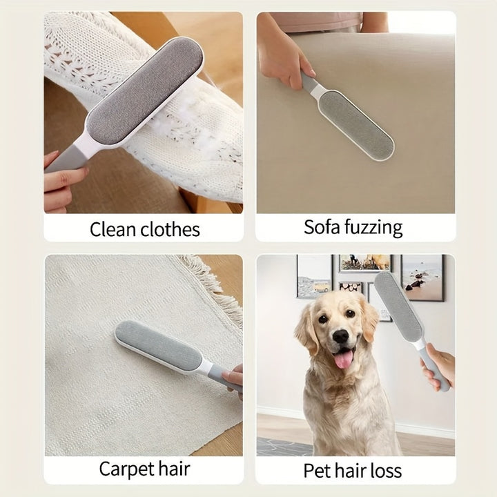 1pc Multi-Functional Reusable Dust Brush, Double-Sided Pet Hair Remover, Manual Electrostatic Lint Brush for Cat Fur, Clothes, Sofa, Furniture, Bedding, Carpet Cleaning - Plastic, No Electricity Needed, Ideal for Living Room