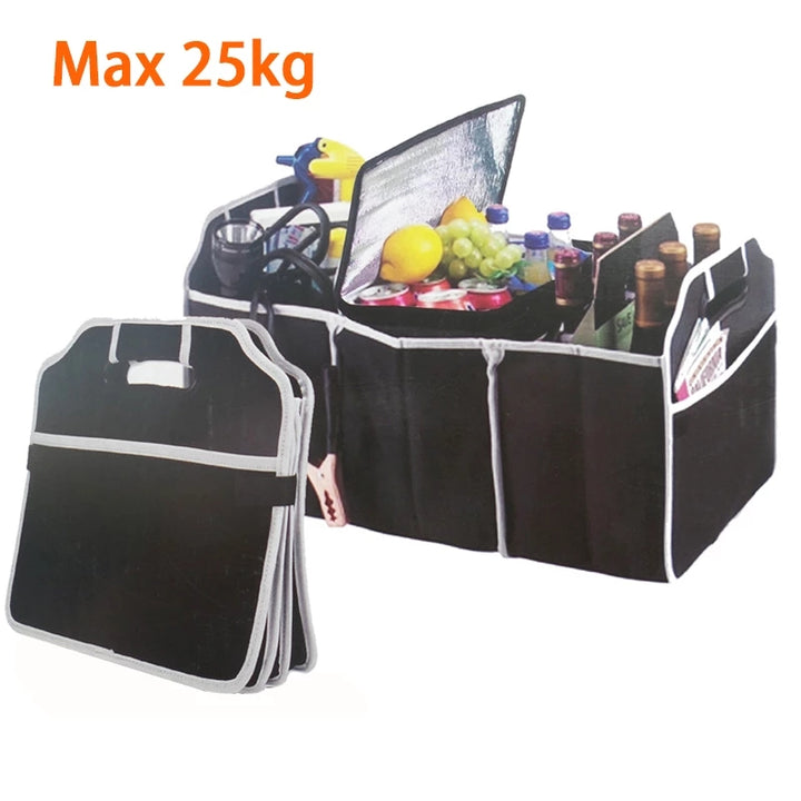 Foldable Black Car Trunk Cargo Storage Bag, Storage Box For Car And Trunk
