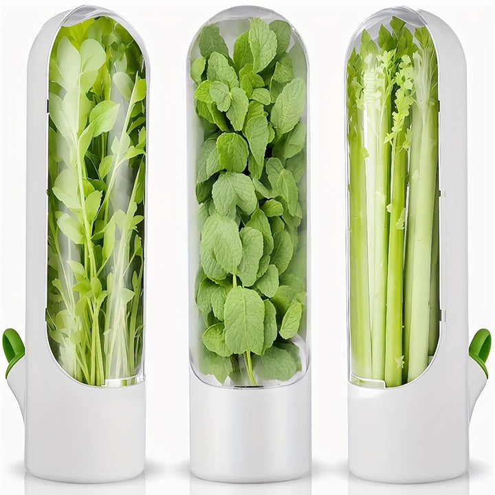 [1/2pcs Fresh Herb Preservation Pod] 1/2pcs Vegetables Preservation Pod Herb Preservation Vegetables Fresh Coriander Container Suitable For Refrigerator, Keep Bottle Herb Preservation, For Mint Refrigerator Storage, Keep Gree