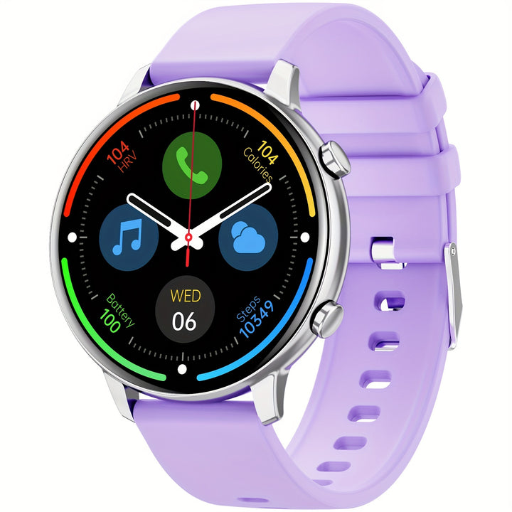 Smart Watch Fitness Tracker - Orologio Touch Screen Circolare Per Smartphone Android iOS - Promemoria Sedentari, Controllo Musica, Schermo Luce Alzato