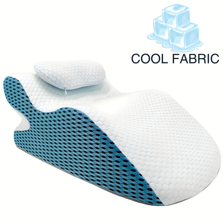 [Rebote Lento] Almohada en Forma de Cuña | Cojín en cuña con reposacabezas | Espuma de Rebote Lenta y Soportiva | Funda Lavable y Removible 50D | Para espalda, cuello y piernas | Multifuncional