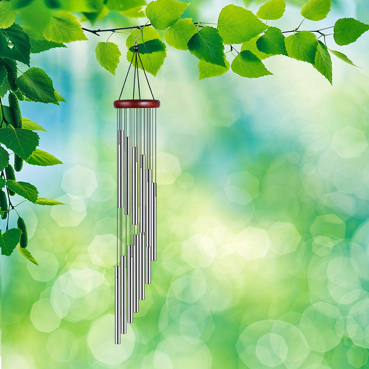 Outdoor Sympathy Wind Chimes, Equipped With 12 Aluminum-golden Tubes And Hooks, Used For Home, Patio, Garden, Outdoor Memorial Gift Decoration.