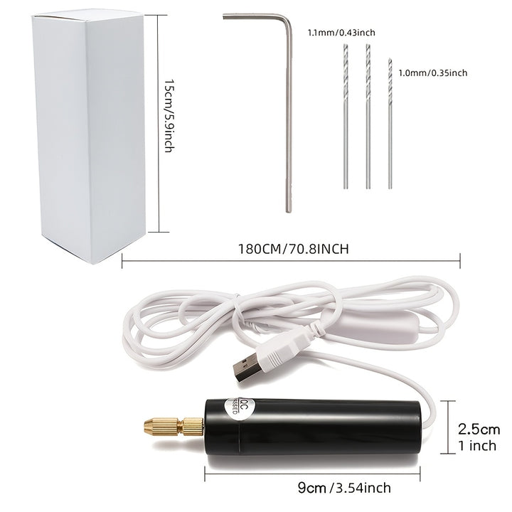 Portable Mini Electric Drill: 5V USB Handheld Drill For Jewelry Making, Wood Crafting, And Metalworking