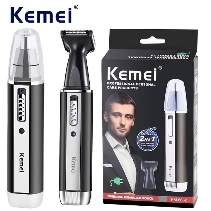 Kemei 4-in-1 Professional Grooming Kit, USB Rechargeable Nose & Ear Hair Trimmer, Beard and Eyebrow Razor, Men'S Personal Care Tools with Nickel Battery, ≤36V Operating Voltage