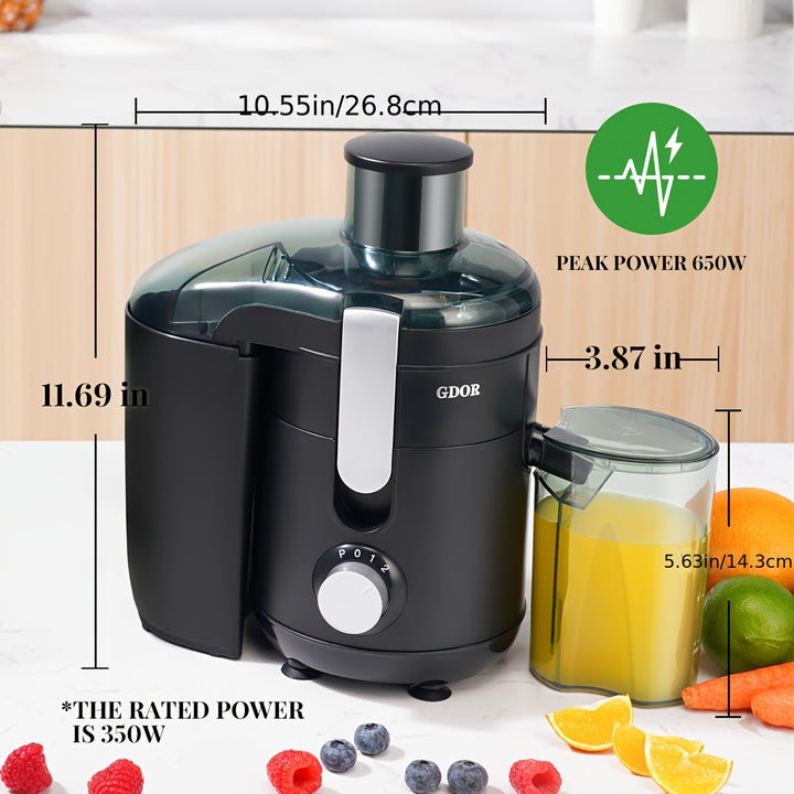 [Dual Speeds Centrifugal Juicer] GDOR Dual Speeds Centrifugal Juicer - 2.5" Feed Chute, Anti-Drip, Easy to Clean, BPA-Free, Black