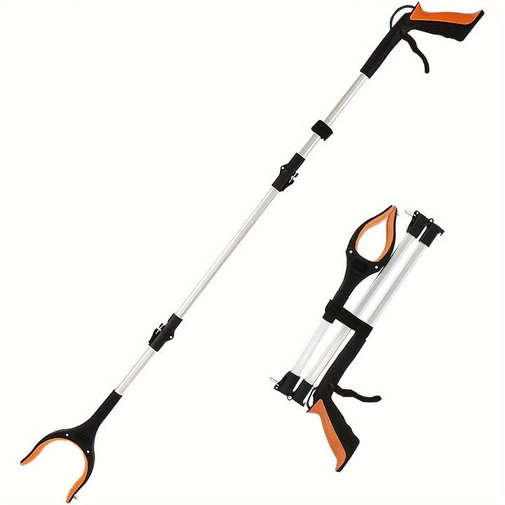 Extra Long 43" Grabber Tool with Magnetic Tip, Foldable Reacher Claw for Trash Pickup, Lightweight Aluminum Arm Extension, Multi-Angle Gripping, Non-Electric Litter Picker for Elderly - Ideal for Bedroom, Toilet, Kitchen, Pat
