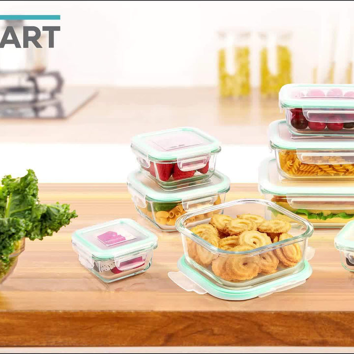 8pcs Glass Food Storage Containers, Meal Prep, Airtight Bento Boxes with Leak Proof Locking Lids, for Microwave, Lunch Boxes, Oven, Freezer And Dishwasher, BPA Free