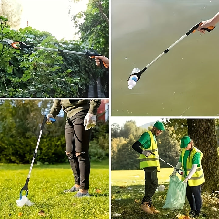 Outil de saisie extensible léger de 33 pouces - Outil de saisie pliable pour seniors avec mâchoires rotatives à 360° pour un ramassage facile des déchets et une assistance à la mobilité