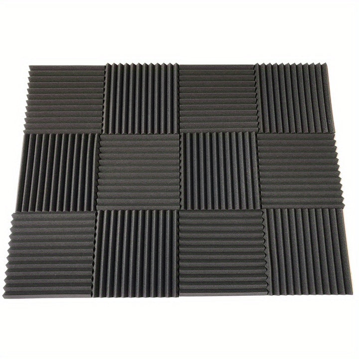 10pcs HERTBER High-Density Flame Retardant Acoustic Foam Panels - Soundproof Wedge Tiles for Studio, Home Theater, Office, Practice Room, Podcast Studio