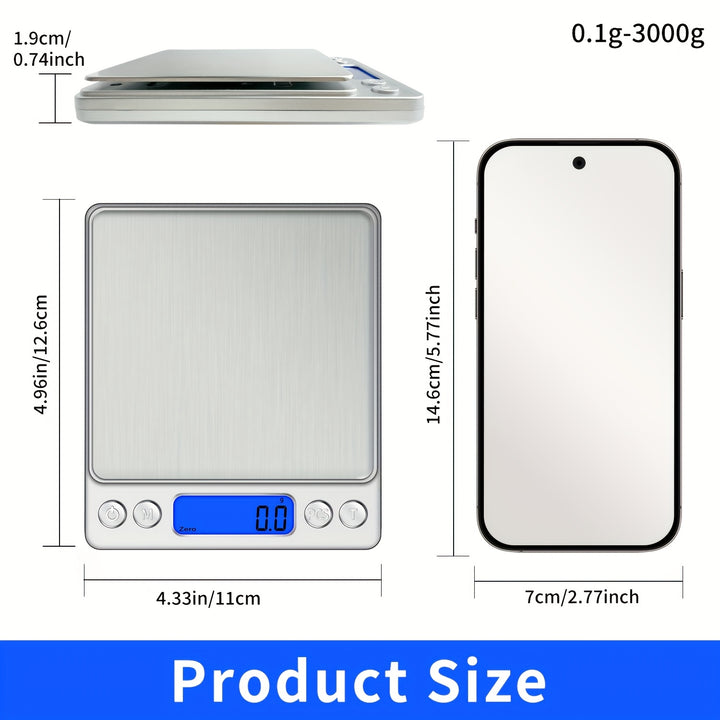 High Precision Digital Food Scale - 1pc Kitchen Scale in Grams and Ounces - Apartment Essentials, University Dormitory Essentials, Back to School Supplies