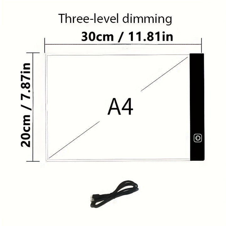 1pc Adjustable LED Drawing Board - A5/A4 Size, 3-Level Dimmable Brightness, Acrylic Material, with USB Port for Creative Painting & Detailed Artwork, Drawing Supplies for Artists