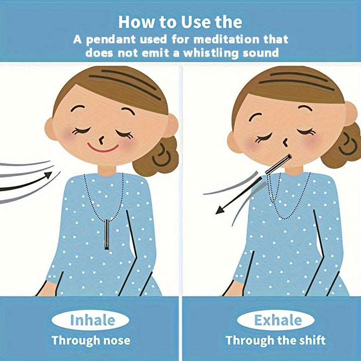 1pc Breathing Necklace For Anxiety & Stress Reducer, Calmigo Calming Device For Meditation, Mindfulness Deep Breathing Tool For Panic Attack, Meditation Relief Gift For Men And Women