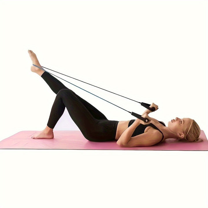 Strengthen Your Muscles with This Durable Yoga Resistance Band - Non-Slip Foam Handle, Gym Sports Fitness Workouts Equipment