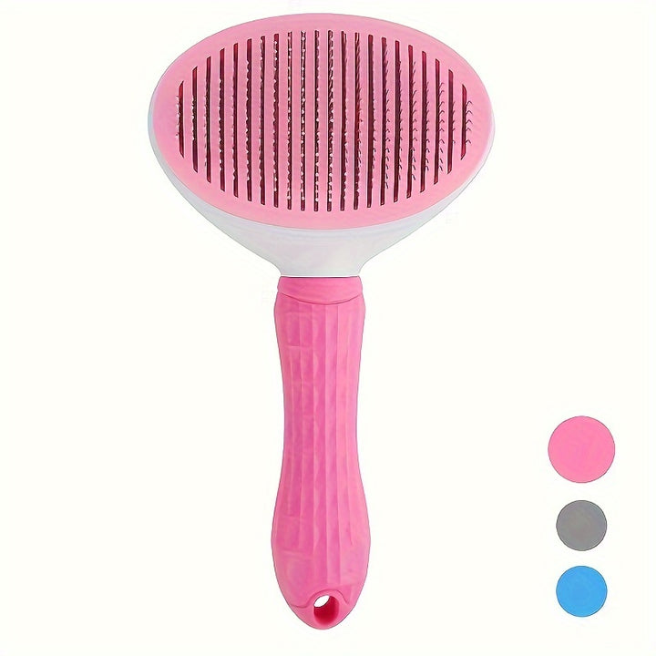 Easy-Clean Pet Hair Removal Comb for Dogs & Cats - One-Click Detangling, Automatic Floating Design, Hair Removal Comb, Easy, Automatic, Pet