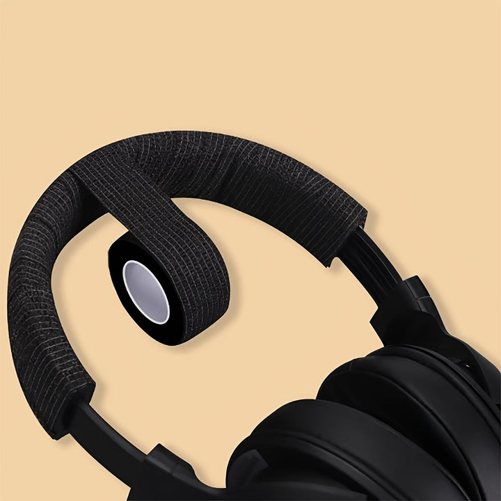 Fita Protetora de Faixa de Headphone de Poliéster Preto em Pacote com 3, Faixa de Reparação Anti-Envelhecimento para Headsets Over-Ear, Material de Fibra Durável, Sem Componentes Eletrônicos