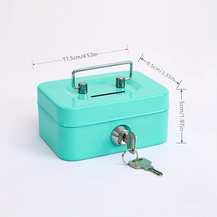 1pc Metal Keylock Storage Box, Money Box, Adult Deposit Box, Coin Deposit Box, Adult Deposit Box, Deposit Box, Cash Register 4.5 * 3.8* 2.3"/11.5 * 9.9 * 5.8cm