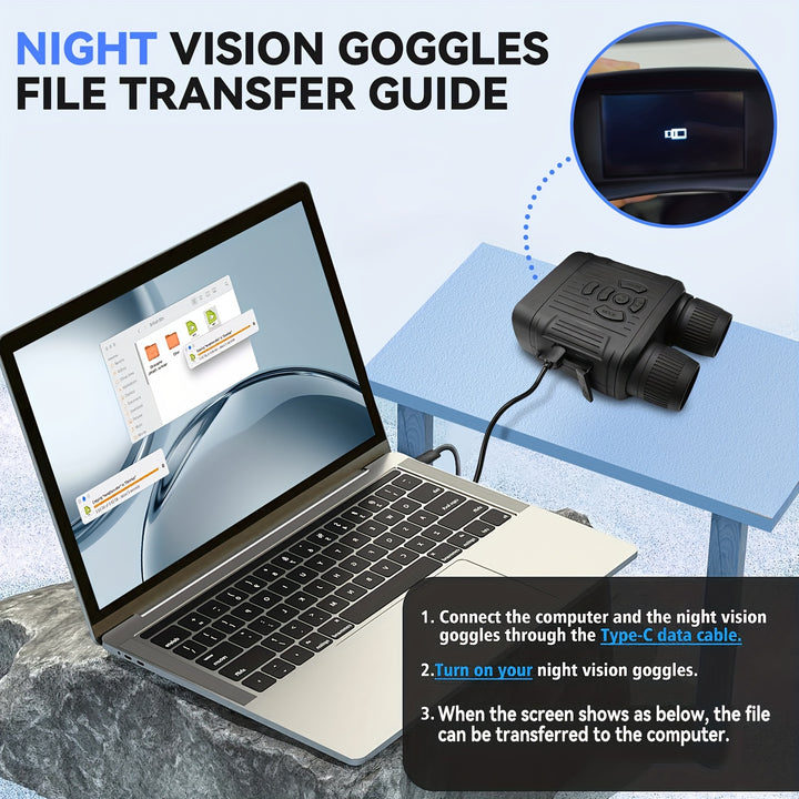 [Jumelles de Vision Nocturne Extérieures] Jumelles de Vision Nocturne Pour Extérieur, Lunettes de Vision Nocturne Infrarouges Pour Adultes, Carte de 32 Go Pour Sauvegarder Photos et Vidéos Pour Camping, Chasse & Sécurité