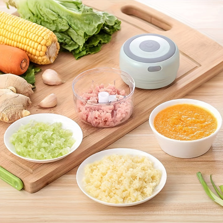 1pc 250ml USB Rechargeable Mini Garlic Mincer - Automatic Kitchen Cooking Machine for Multi Scene Use with Various Colors