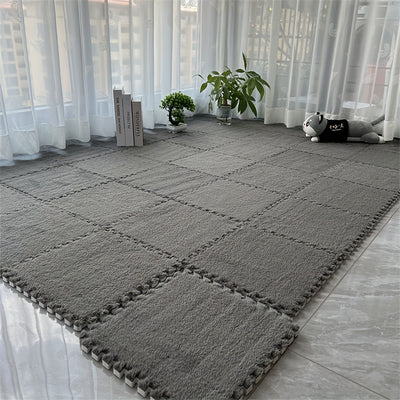 12pcs Interlocking Carpet Tiles Set of Thick Bedroom Living Room Full Coverage Warm Room