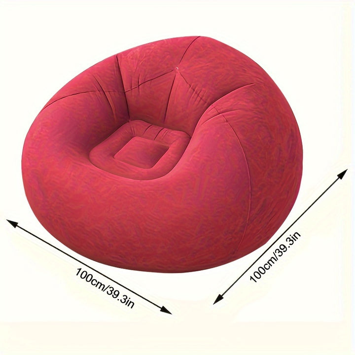 [Sofá de Aire Moderno] Sofá Inflable Moderno de Fácil Limpieza - Silla de Bolsa Sin Relleno Cómoda, Sin Relleno Requerido, Rojo, Marino y Beige - Perfecto para Uso en Exterior o Interior