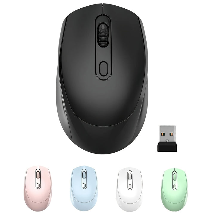 [Ambidextrous Wireless Mouse Design] [1pc Ergonomic Wireless Mouse] Ergonomic Wireless Mouse with USB Receiver, Ambidextrous Design, Silent Click, Durable Plastic, Non-rechargeable, with No Battery Included for Laptop/Desktop