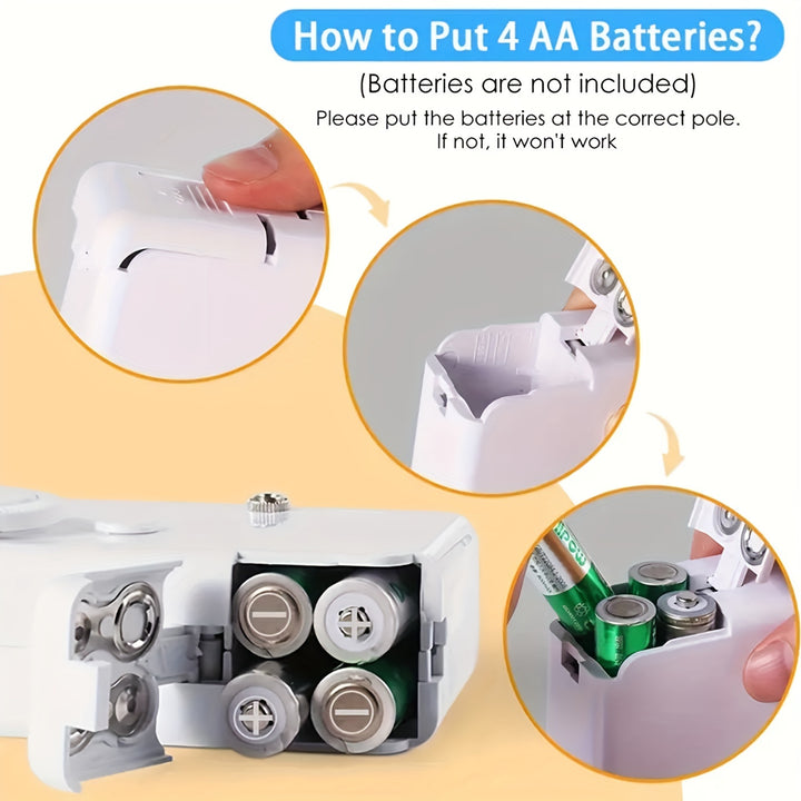 1pc Mini Portable Handheld Sewing Machine, Quick Stitch Tool for Fabric, Cloth, Clothing (Battery Not Included, Self-prepared 4 AAA Batteries)