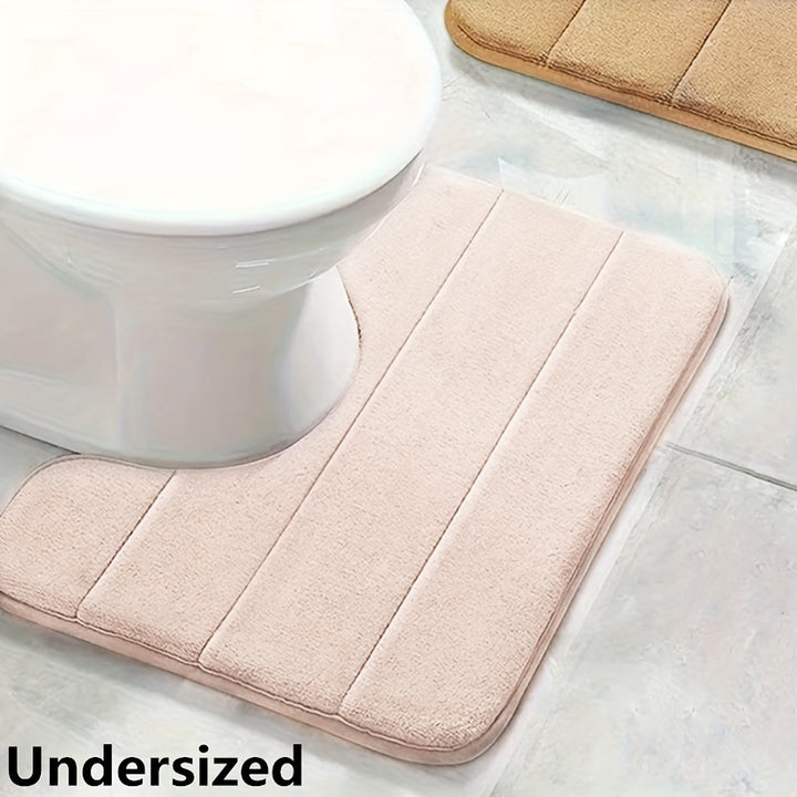 Soft and Comfortable 1pc Memory Foam U-Shaped Bath Rug - Super Absorbent and Anti-Skid Bathmat - Bathroom Accessories and Decor for Fall