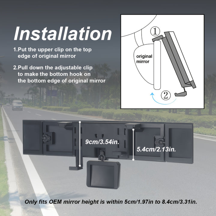 Quadruple Folding Foldable Car Mirror, Multifunctional Adjustable Swivelling Widen The Field Of View Mirror