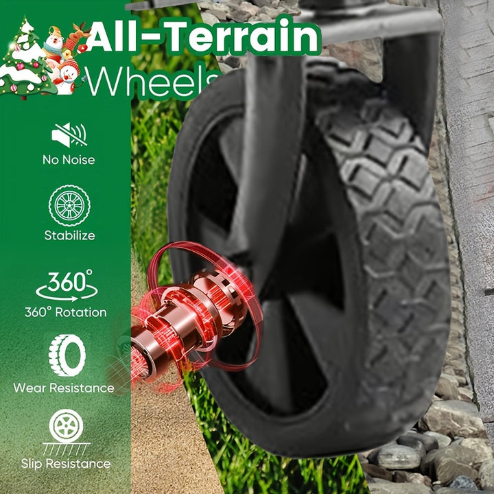 Collapsible Folding Wagon Cart, Large Capacity Camping Wagon, All Terrain Foldable Pet stroller, Heavy Duty Utility Wagon Cart for Grocery Outdoor Beach Gardening Shopping Pet outings Fishing Black, Perfect Christmas Gift