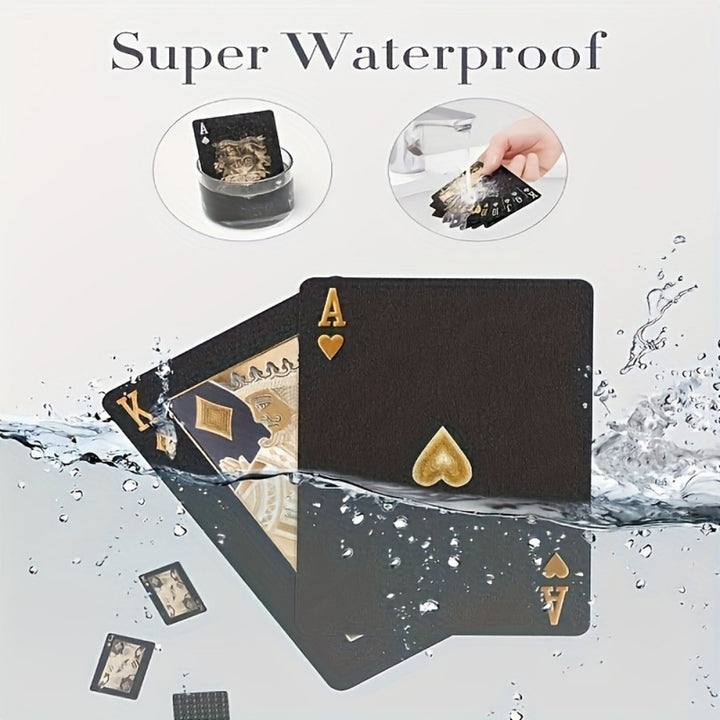 Waterproof and Flexible Black Playing Cards with Box - Ideal for Parties, Halloween, Thanksgiving, and Christmas Gifts