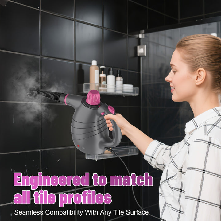 1pc 1050W Handheld Steam Cleaner | 12 Brush Heads, Fast Heat-Up, Chemical Free, Lightweight & Portable, Large 11.83oz Water Tank, Metal & Plastic, Us Plug, Versatile for Home, Car, Floor & Furniture