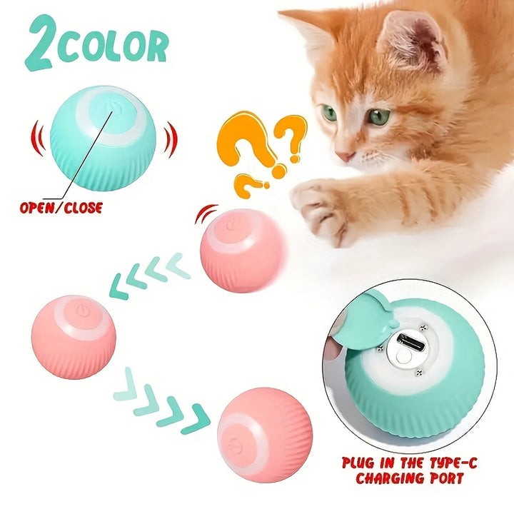 Juguete inteligente con pelota para gatos: ¡una pelota rodante automática para horas de diversión interactiva!