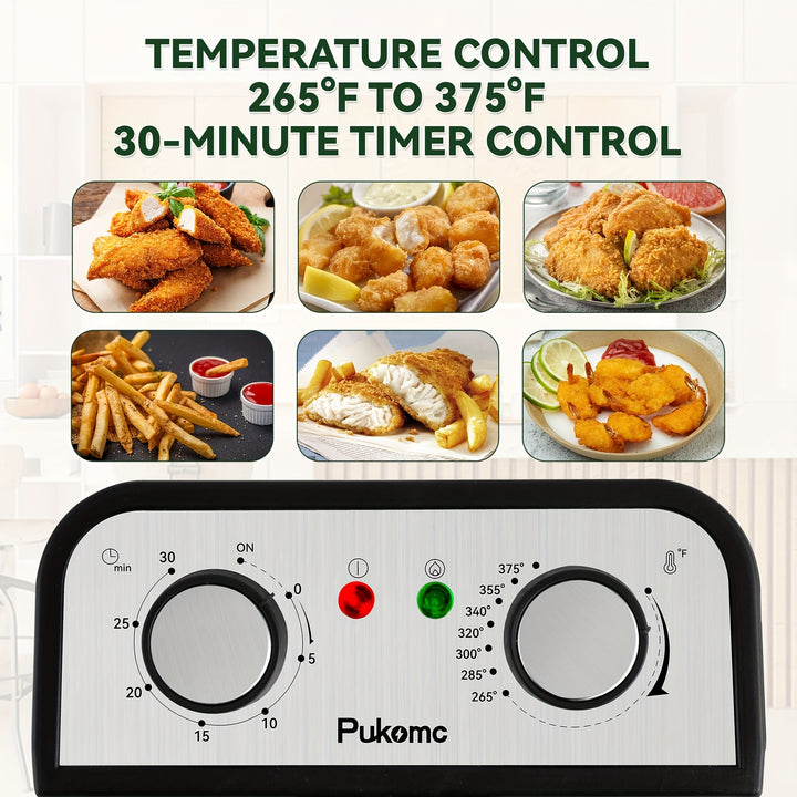 SUSTEAS 1500W Elektrische Fritteuse mit Korb - Edelstahl, Antihaft-Innentopf, abnehmbarer Deckel, Temperaturregelung & leicht zu reinigendes Design für knusprige hausgemachte Pommes Frites & mehr, Fritteusenkorb