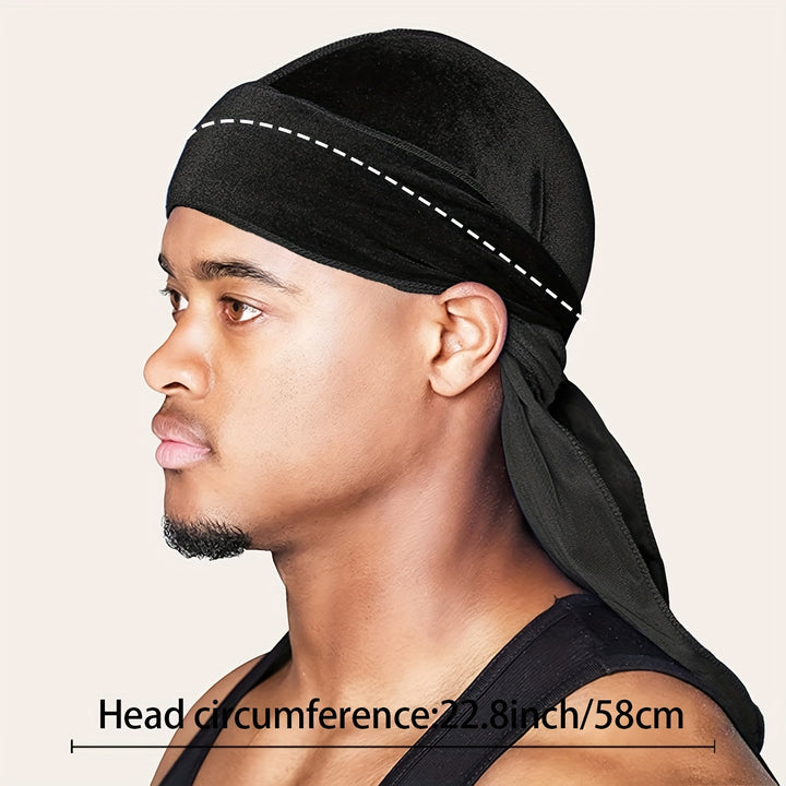 Durags de Terciopelo para Hombres y Mujeres - Gorro de Ducha Suave y Cómodo con Cola Larga y Correas Anchas - Perfecto para Proteger el Cabello y Estilizar - Accesorios de Baño